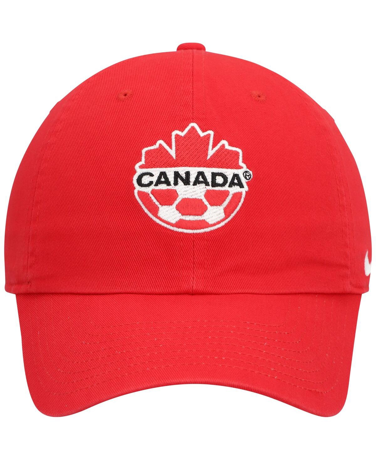 Shop Nike Men's  Red Canada Soccer Campus Adjustable Hat