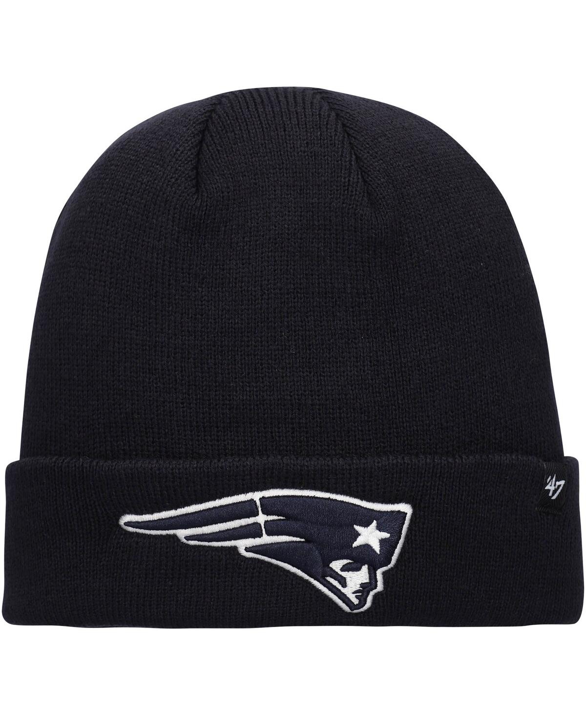 47 Brand Kids' Big Boys And Girls ' Navy New England Patriots Basic Cuffed Knit Hat