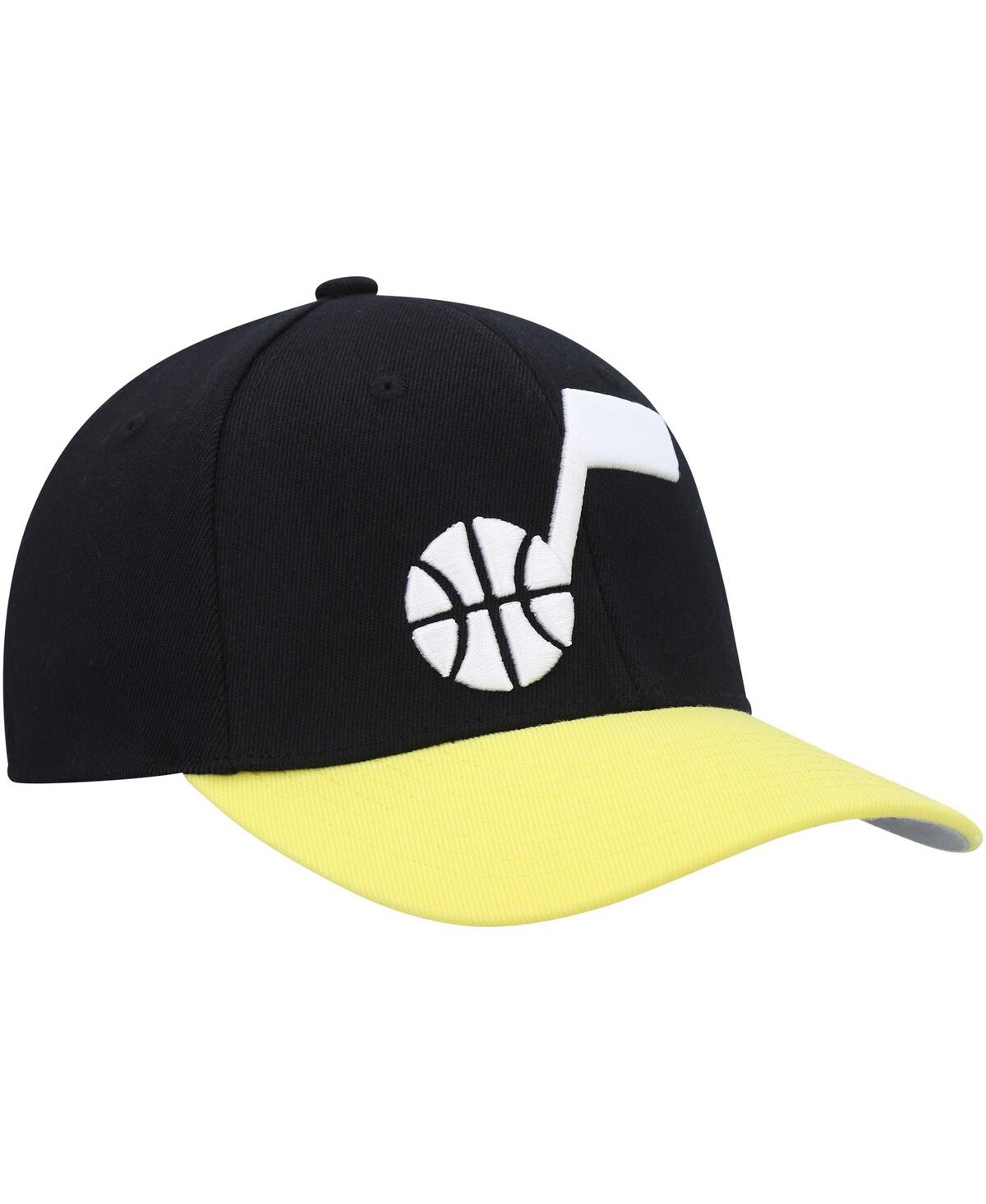 Mitchell & Ness Men's  Black, Gold Utah Jazz Mvp Team Two-tone 2.0 Stretch-snapback Hat In Black,gold