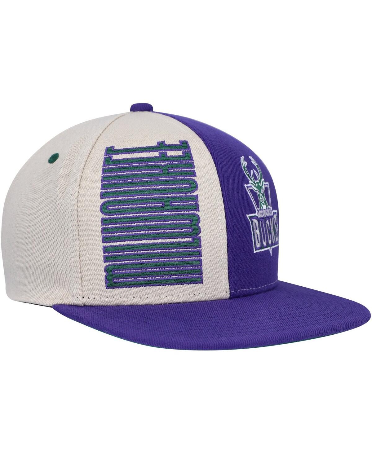 Men's Mitchell & NessMilwaukee Bucks Hardwood Classics Pop Snapback Hat - Cream