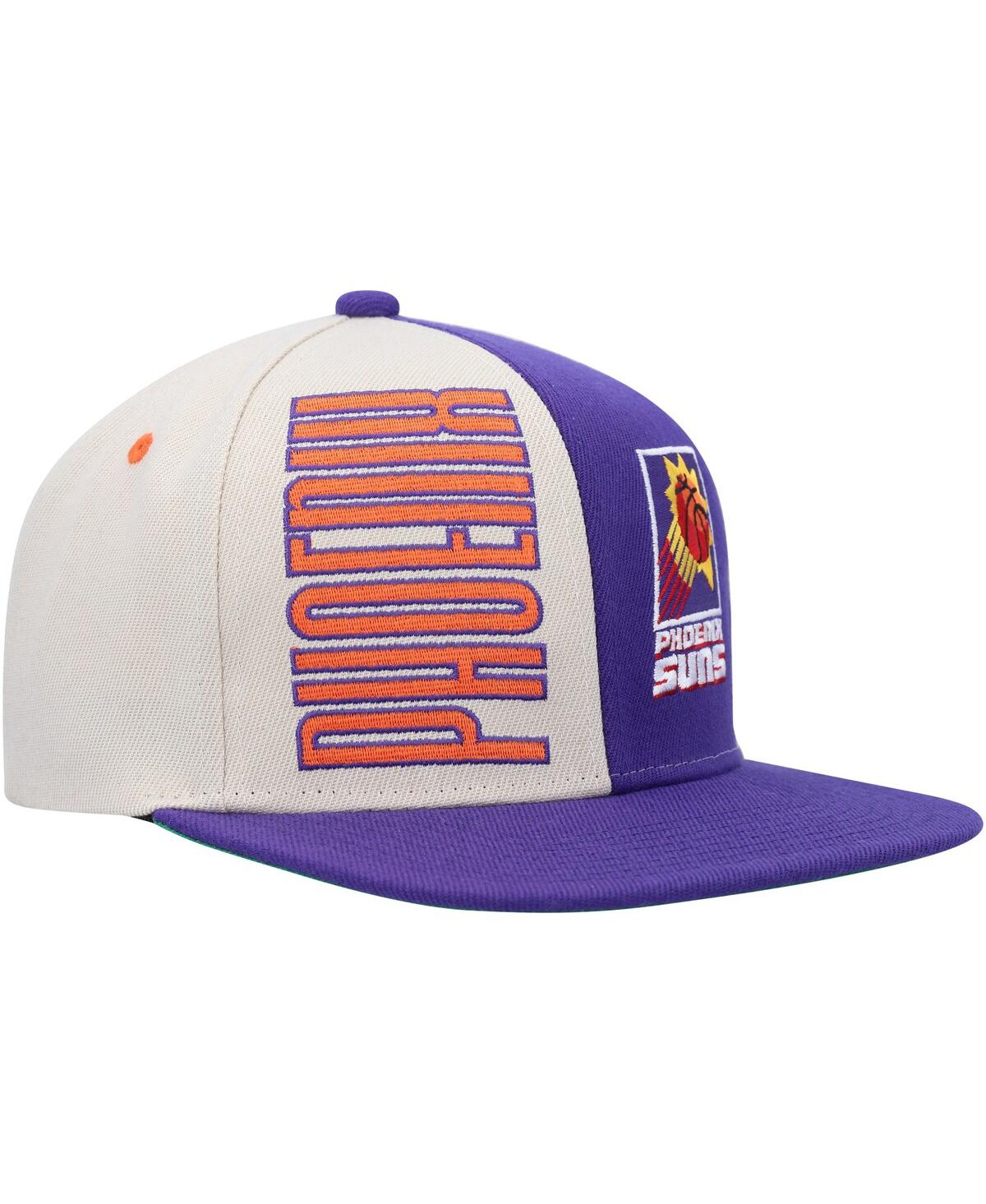 Shop Mitchell & Ness Men's  Cream, Purple Phoenix Suns Hardwood Classics Pop Snapback Hat In Cream,purple