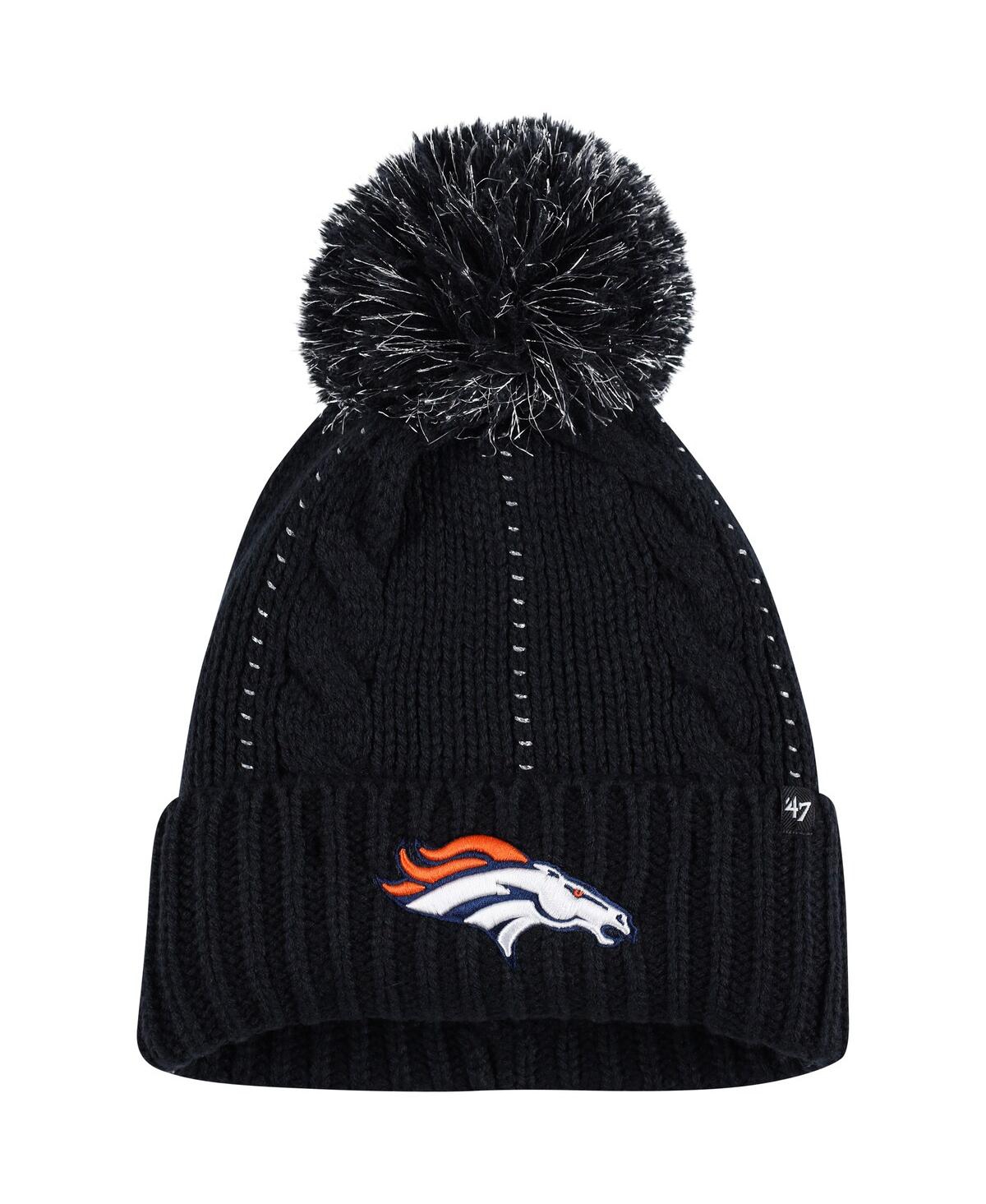 47 Brand Women's ' Navy Denver Broncos Bauble Cuffed Knit Hat With Pom
