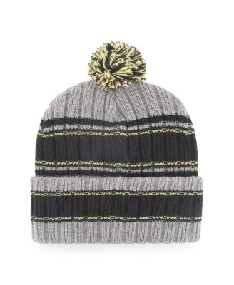 Men's Graphite, Black New Orleans Saints Rexford Cuffed Knit Hat with Pom