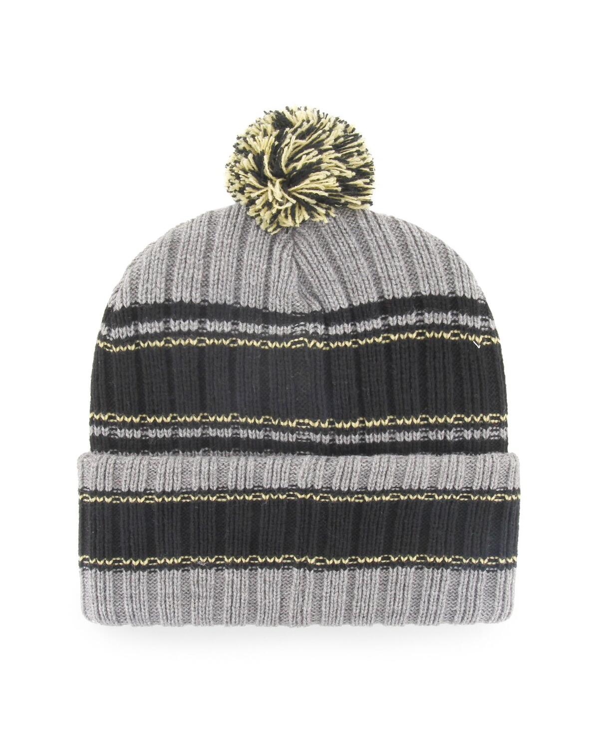 47 Brand Men's ' Graphite, Black New Orleans Saints Rexford Cuffed Knit Hat With Pom In Graphite,black