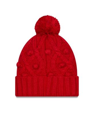 Women's Red Tampa Bay Buccaneers Toasty Cuffed Knit Hat with Pom