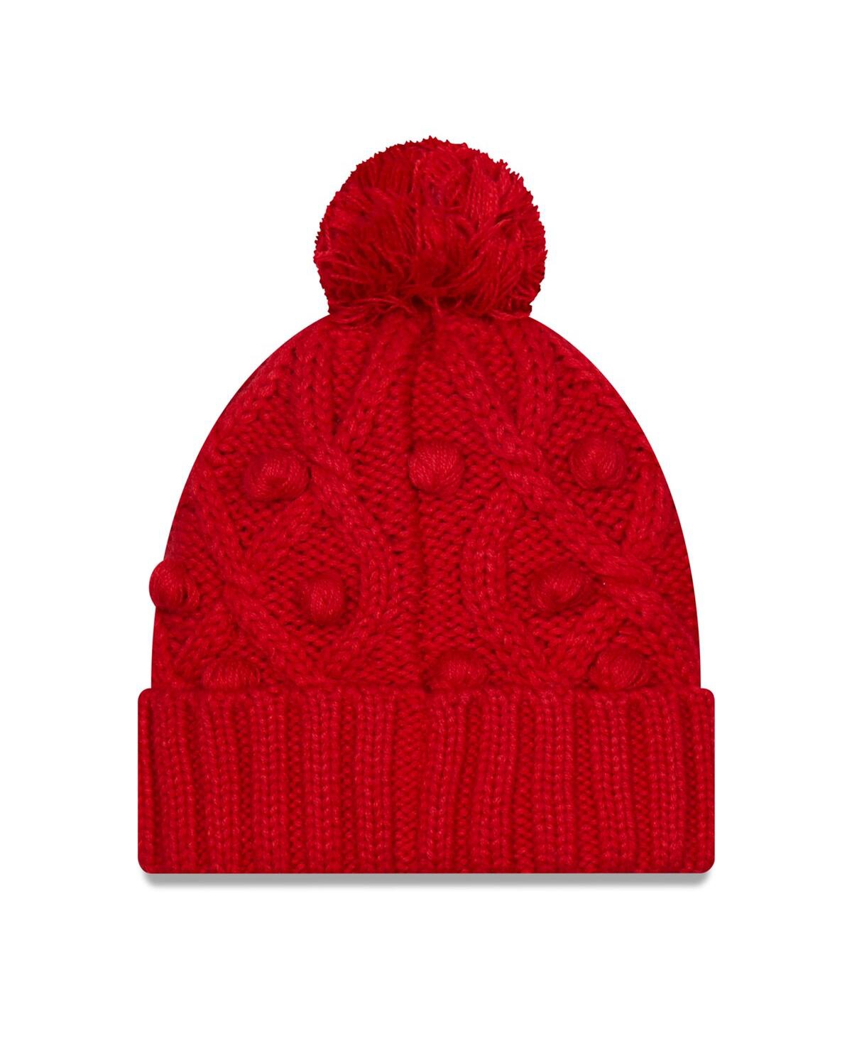 Women's New EraTampa Bay Buccaneers Toasty Cuffed Knit Hat with Pom - Red