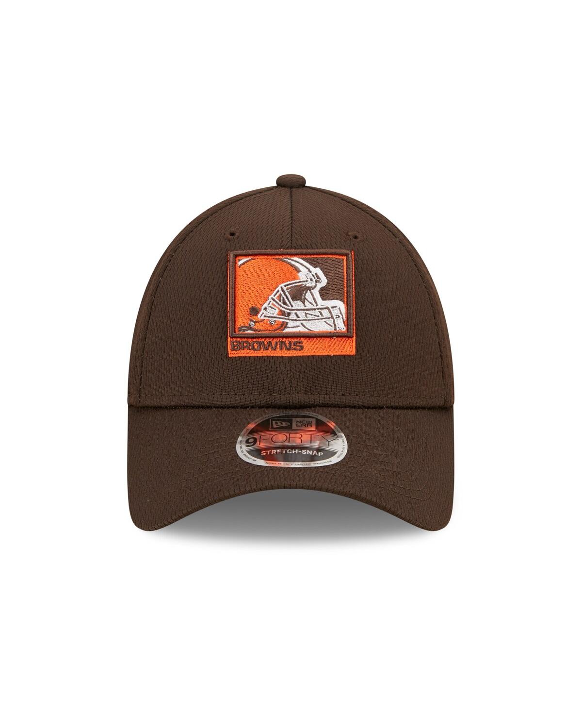 Shop New Era Men's  Brown Cleveland Browns Framed Af 9forty Snapback Hat