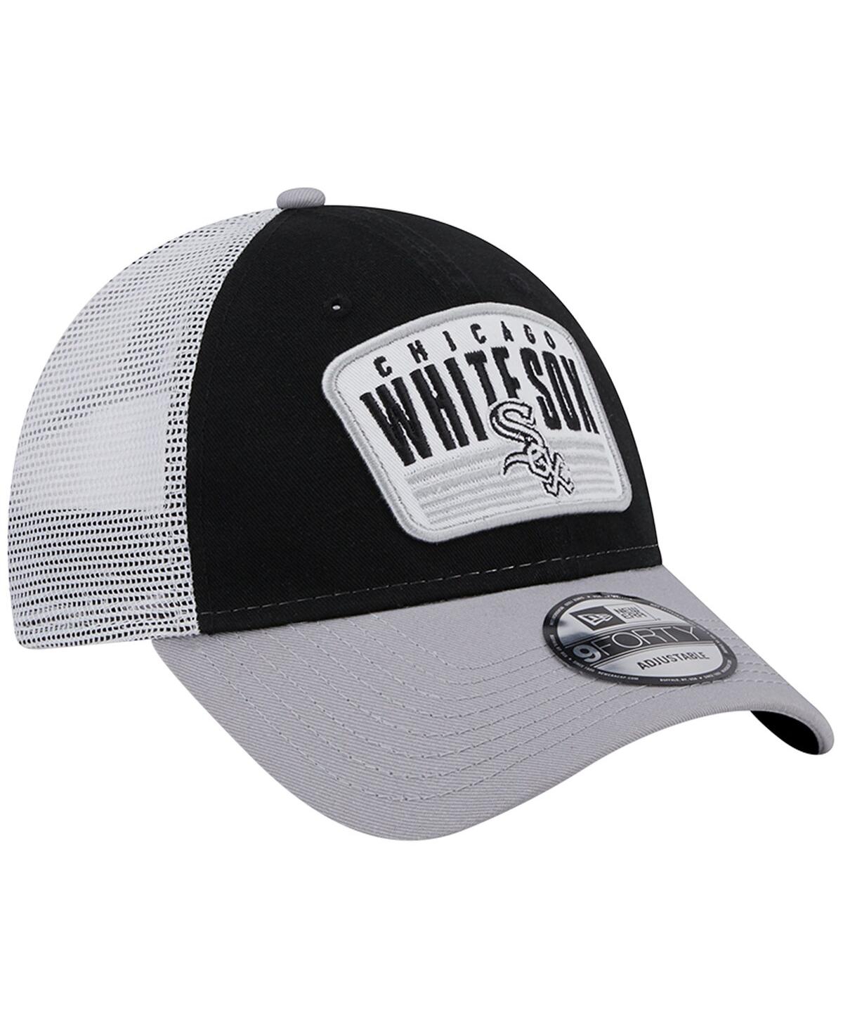 New Era Black Chicago White Sox Two-tone Patch 9forty Snapback Hat In Black