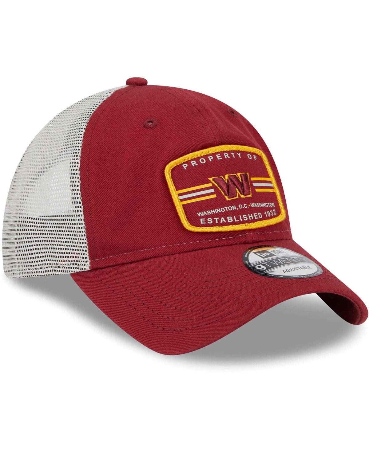 Shop New Era Men's  Burgundy Washington Commanders Property Trucker 9twenty Adjustable Hat