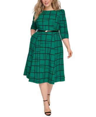 slim fit dress slacks Calvin Klein Off-The-Shoulder Floral Scuba Dress Opal Green 16