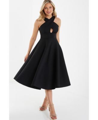 macy's black skater dress 24seven Comfort Apparel Women's Long Sleeve Knee Length Skater Dress - Black