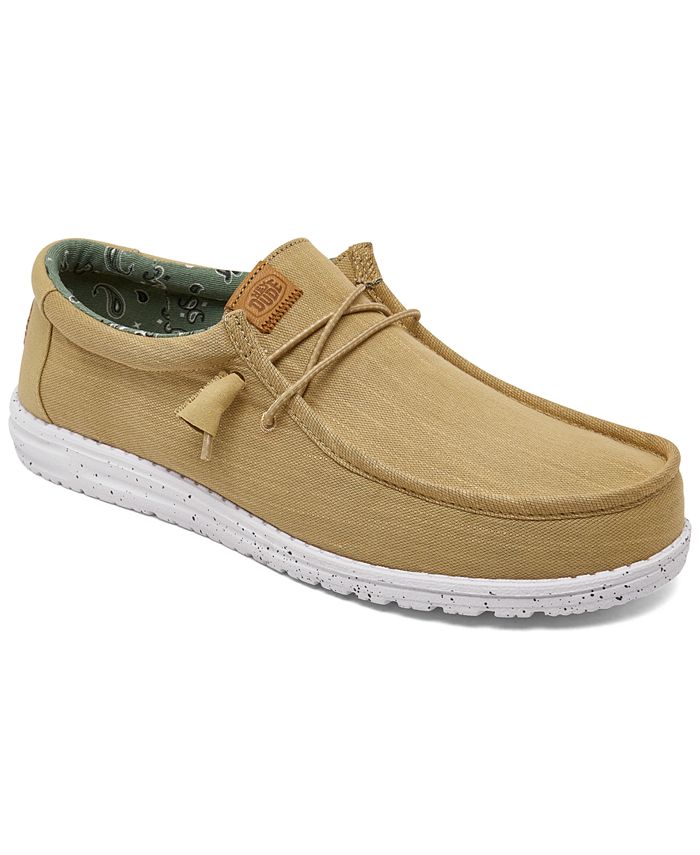Hey Dude Men s Wally Washed Canvas Casual Moccasin Sneakers from