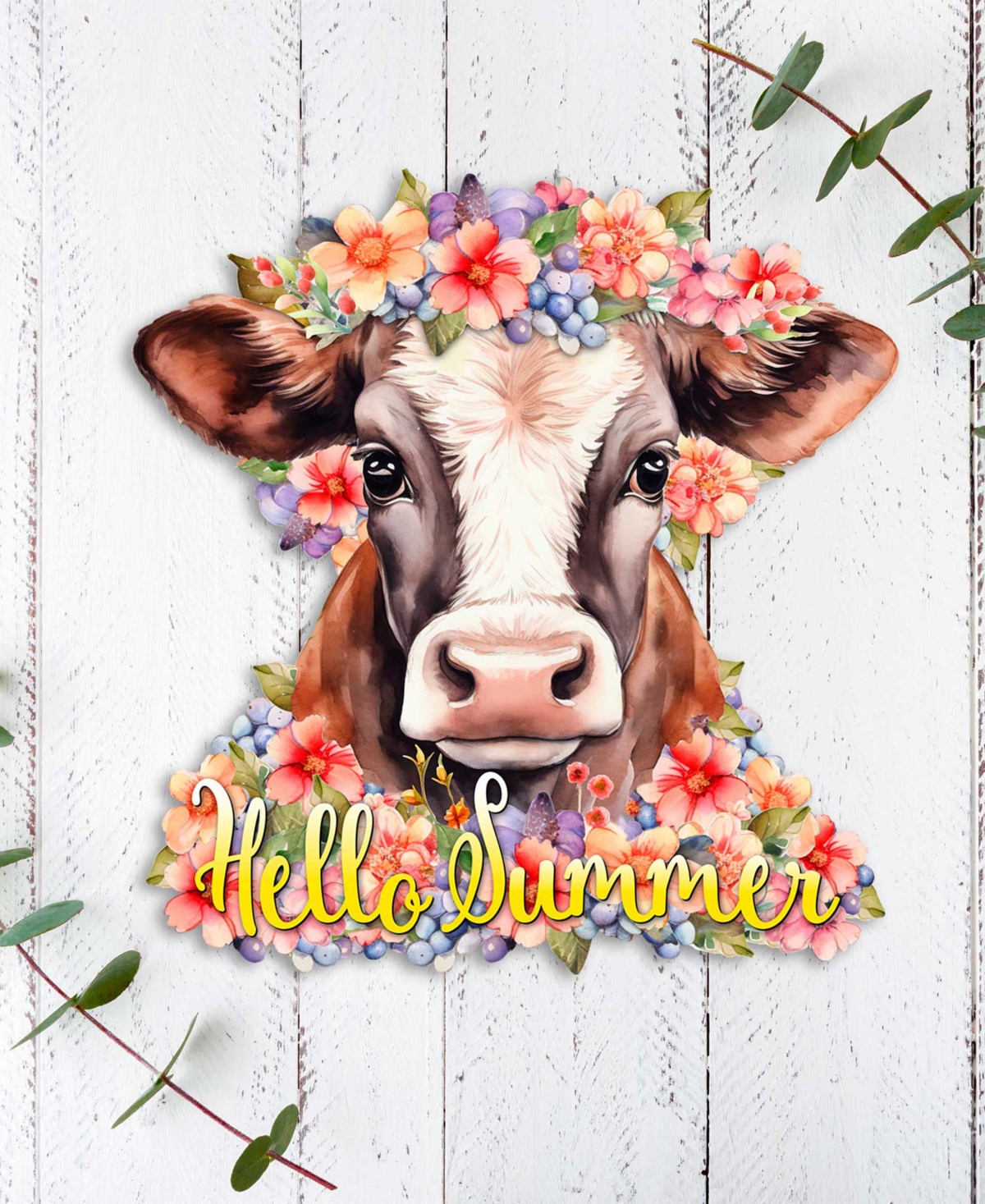 Designocracy Holiday Wood Welcome Sign Hanging Decoration Hello Summer G. Debrekht In Multi Color