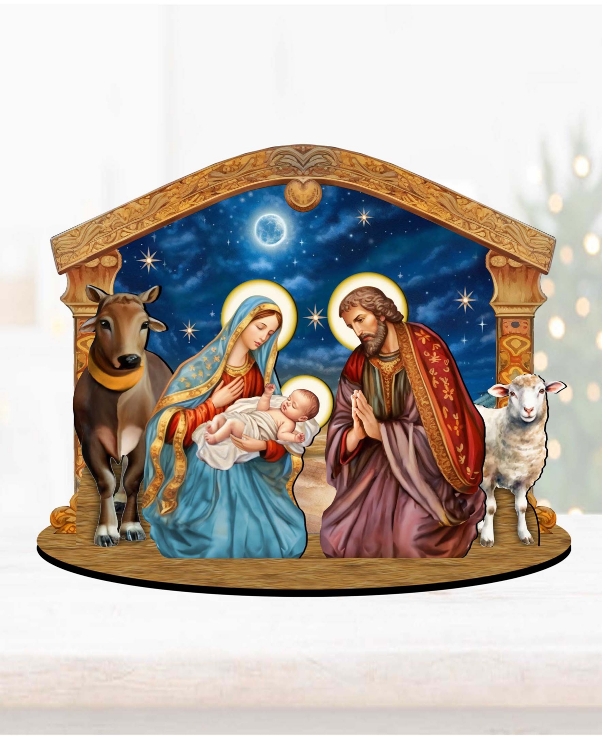 Shop Designocracy Holy Family Nativity Scene Christmas Village 7" Table Decoration G. Debrekht In Multi Color