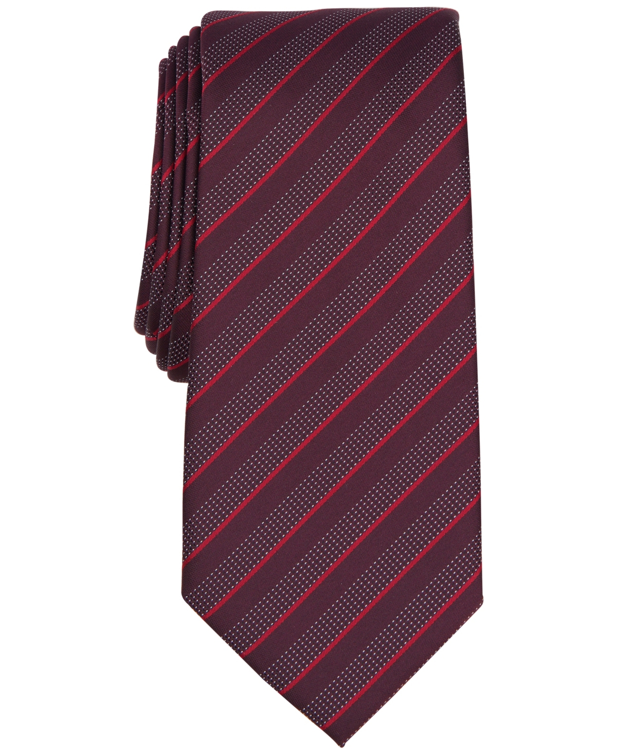 Alfani Men's Vinton Stripe Tie, Created For Macy's In Burgundy