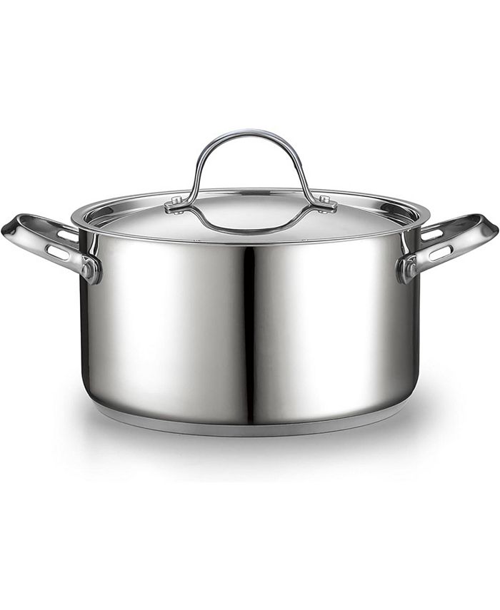 Cooks Standard 18/10 Stainless Steel Stockpot 6Quart, Classic Deep Cooking Pot Canning Cookware
