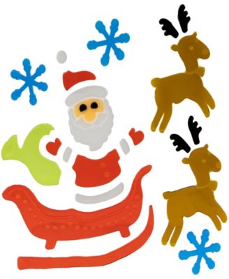 Double Sided Christmas Gel Window Clings, Set of 6
