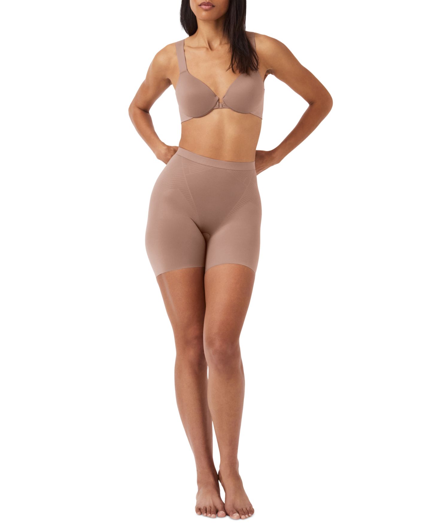 Женские шорты Spanx Thinstincts 2.0 High-Waisted Mid-Thigh Girl, цвет: Caf Au Lait — фото 4