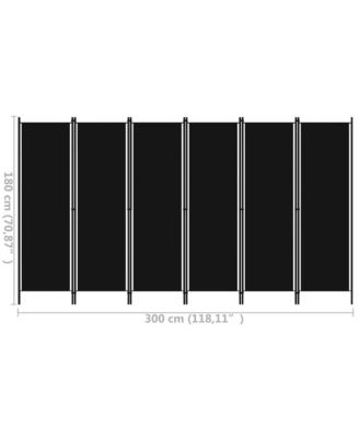 6-Panel Room Divider Black 118.1"x70.9"