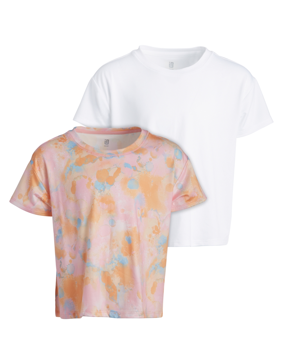 Shop Id Ideology Big Girls Short-sleeve T-shirts, 2 Pack, Created For Macy's In Bubble,br White