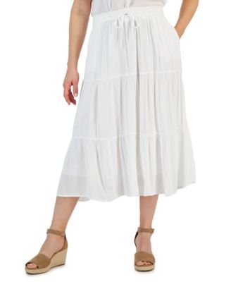 Petite tiered midi skirt hotsell