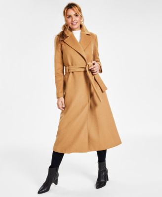 I.N.C. International Concepts Women s Solid Belted Wool Coat Created for Macy s Macy s