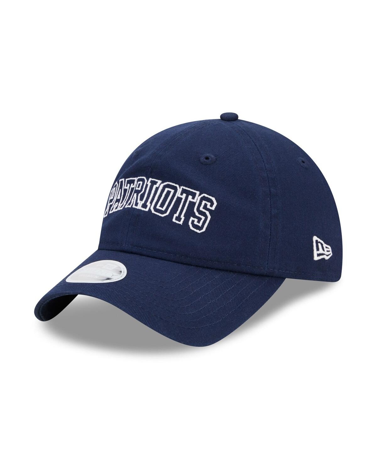 New Era Navy New England Patriots Collegiate 9twenty Adjustable Hat In Navy