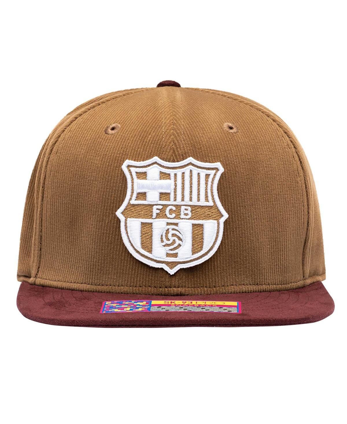 Shop Fan Ink Men's Brown Barcelona Cognac Snapback Hat