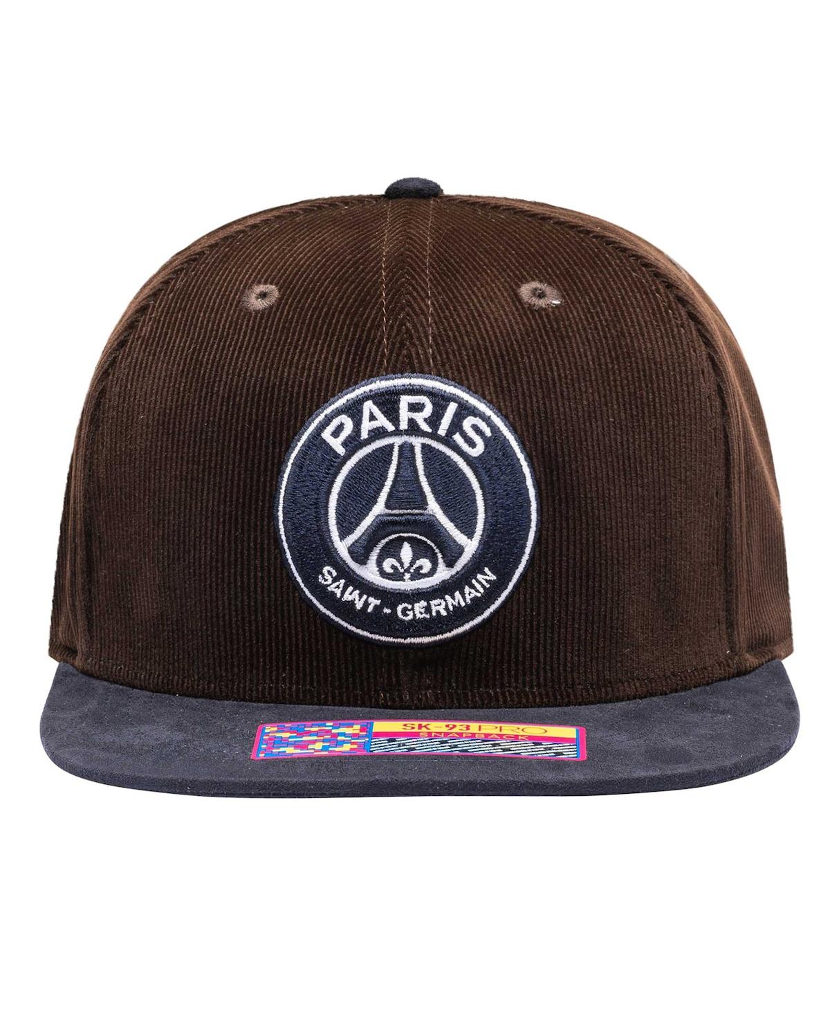 Shop Fan Ink Men's Brown Paris Saint-germain Cognac Snapback Hat