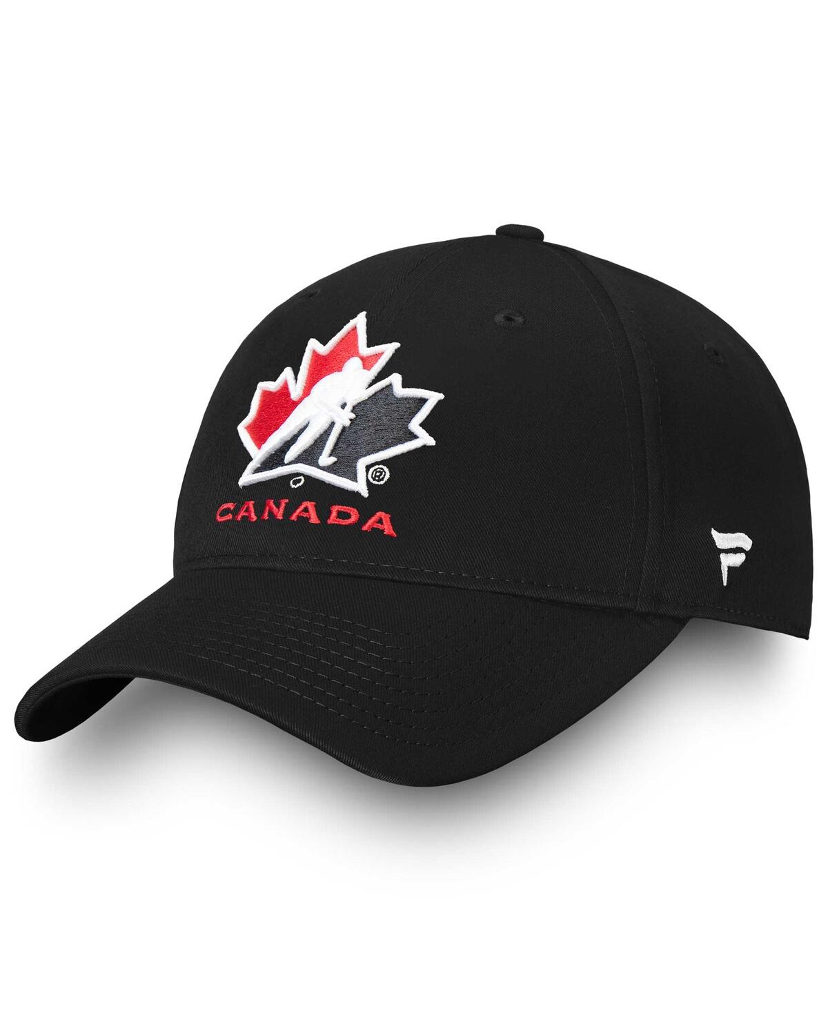 Shop Fanatics Men's  Black Hockey Canada Core Adjustable Hat