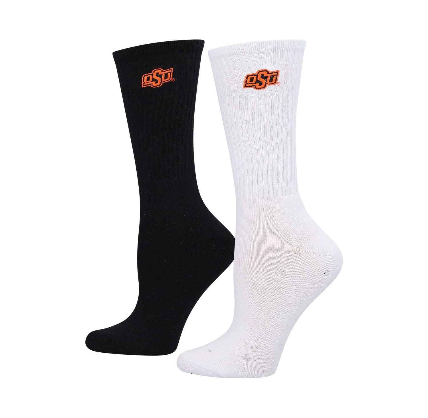 Women's Black, White Oklahoma State Cowboys 2-Pack Quarter-Length Socks