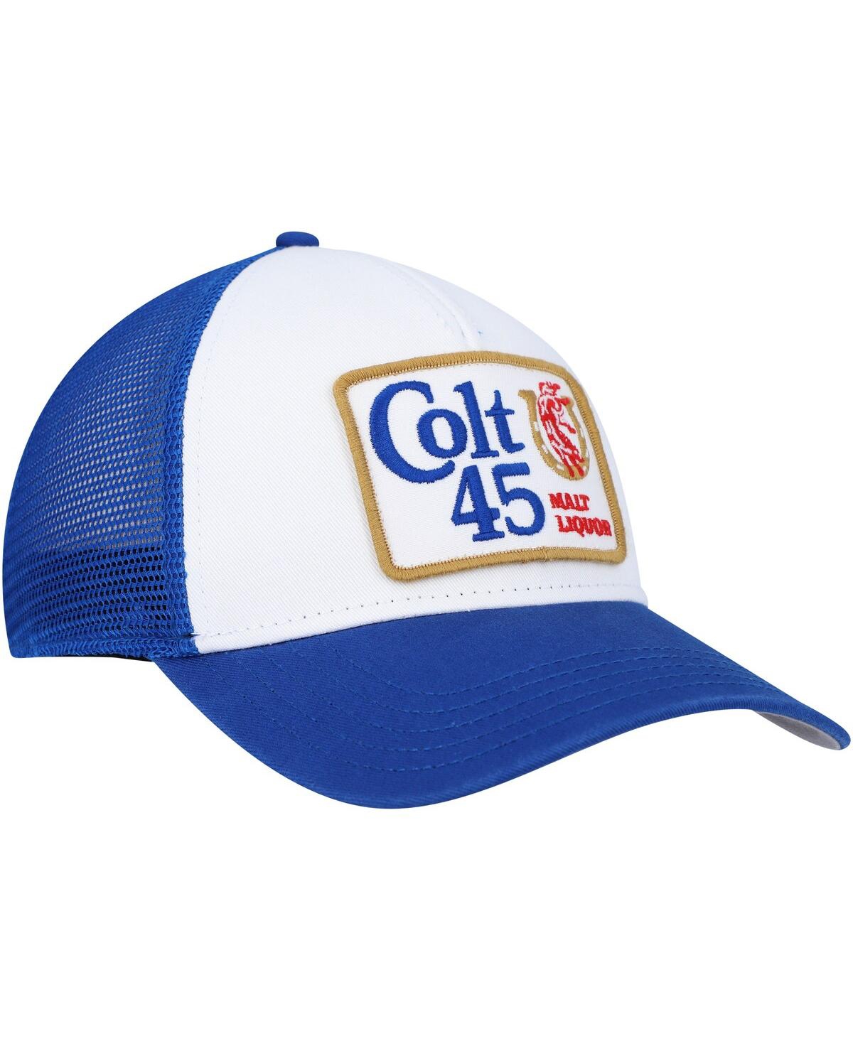 Shop American Needle Men's  White, Blue Colt 45 Valin Trucker Snapback Hat In White,blue