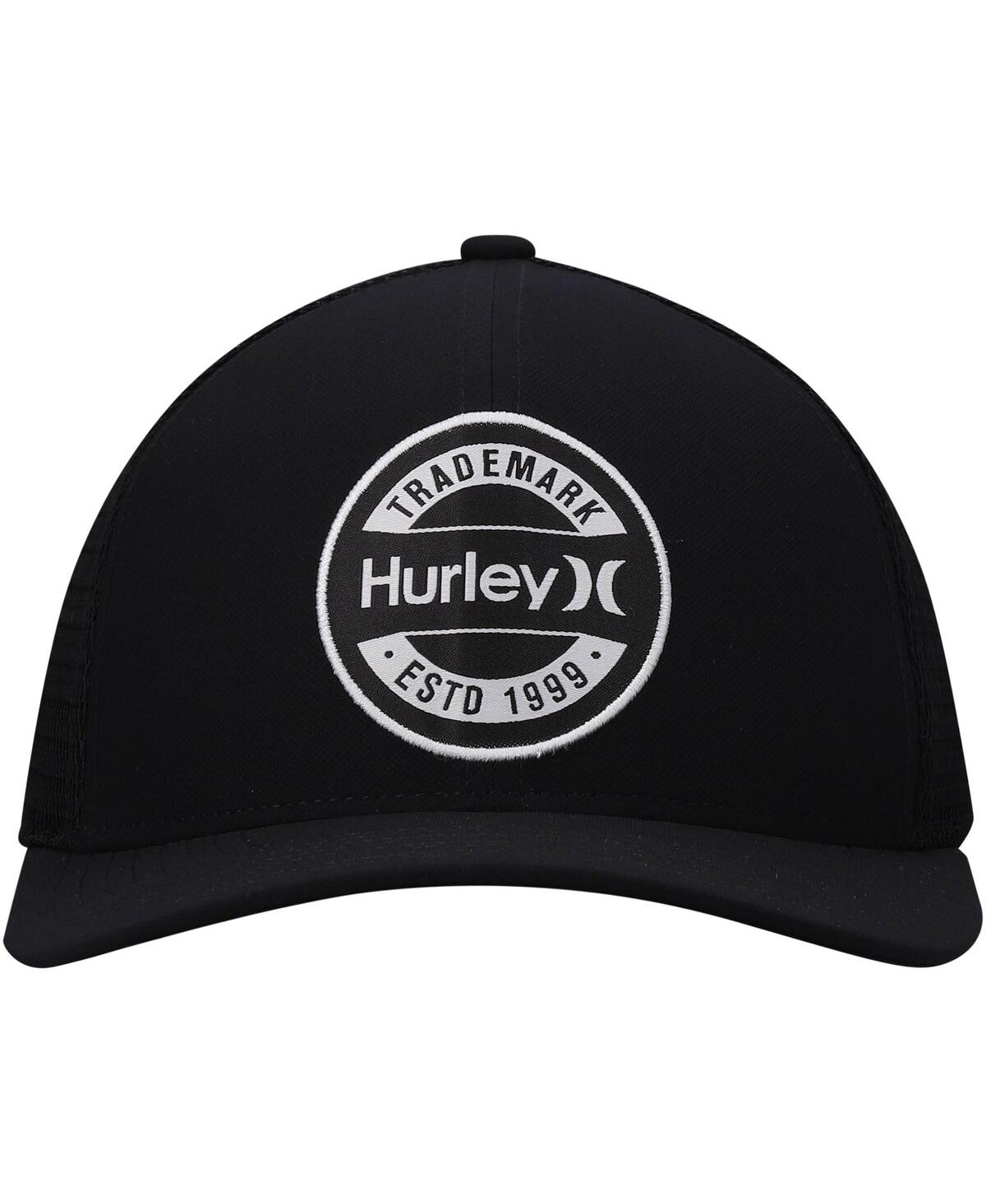 Shop Hurley Men's  Black Charter Trucker Snapback Hat