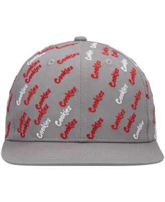 Men's Gray Triple Beam Allover Print Snapback Hat