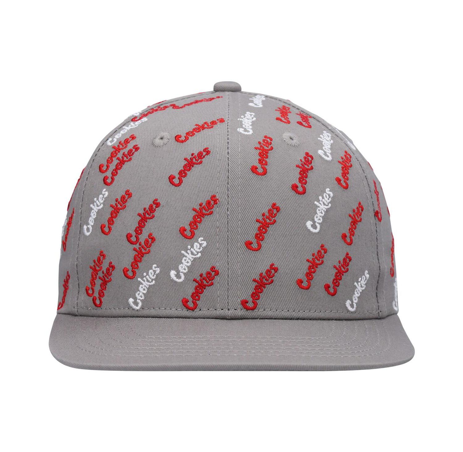 Men's Gray Triple Beam Allover Print Snapback Hat