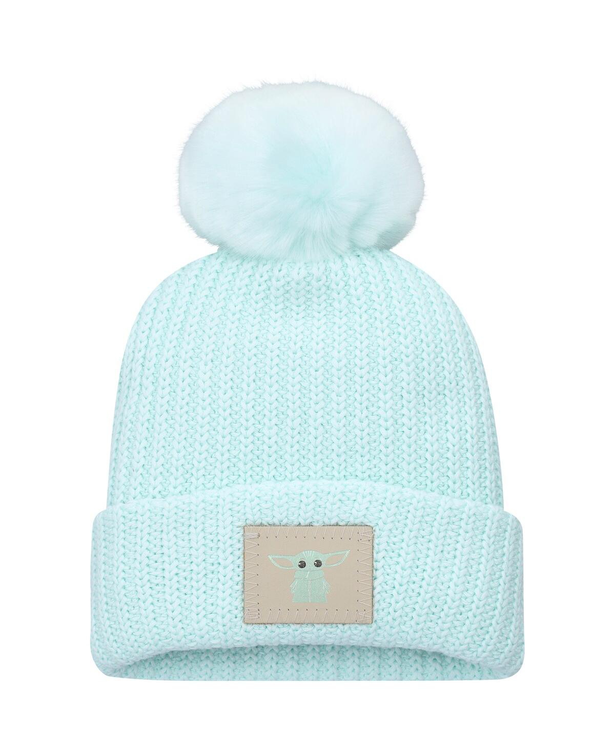 Women's Love Your Melon Mint Star Wars Grogu Cuffed Knit Hat with Pom - Mint