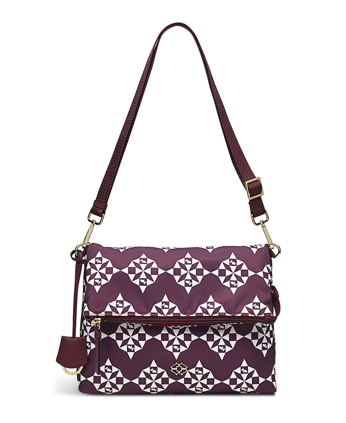 Radley London Radley 24/7 Wallpaper Small Flap Over Crossbody In Dark Cherry
