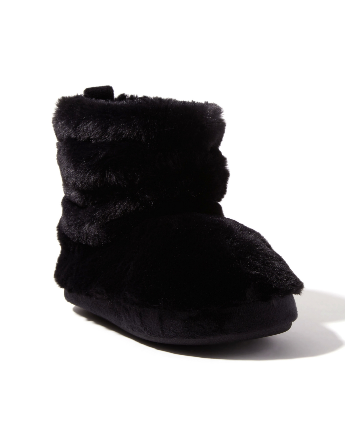 Dearfoams Women's Kimber Furry Bootie Slippers In Black