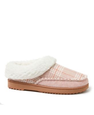 Women's Nyla Felted Plaid Moccasin Toe Clog House Shoe Slipper