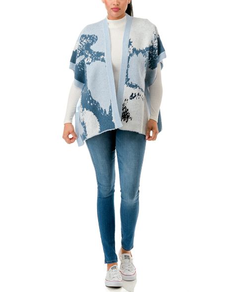Женский шарф Marcus Adler Abstract Print Knit Topper, цвет: Синий