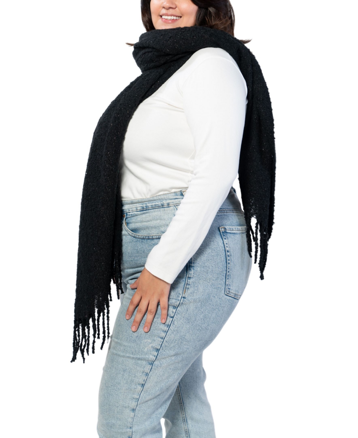 Marcus Adler Lurex Infused Scarf In Ivory