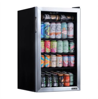 Newair 126 Can Freestanding Beverage Fridge in Stainless Steel with ...