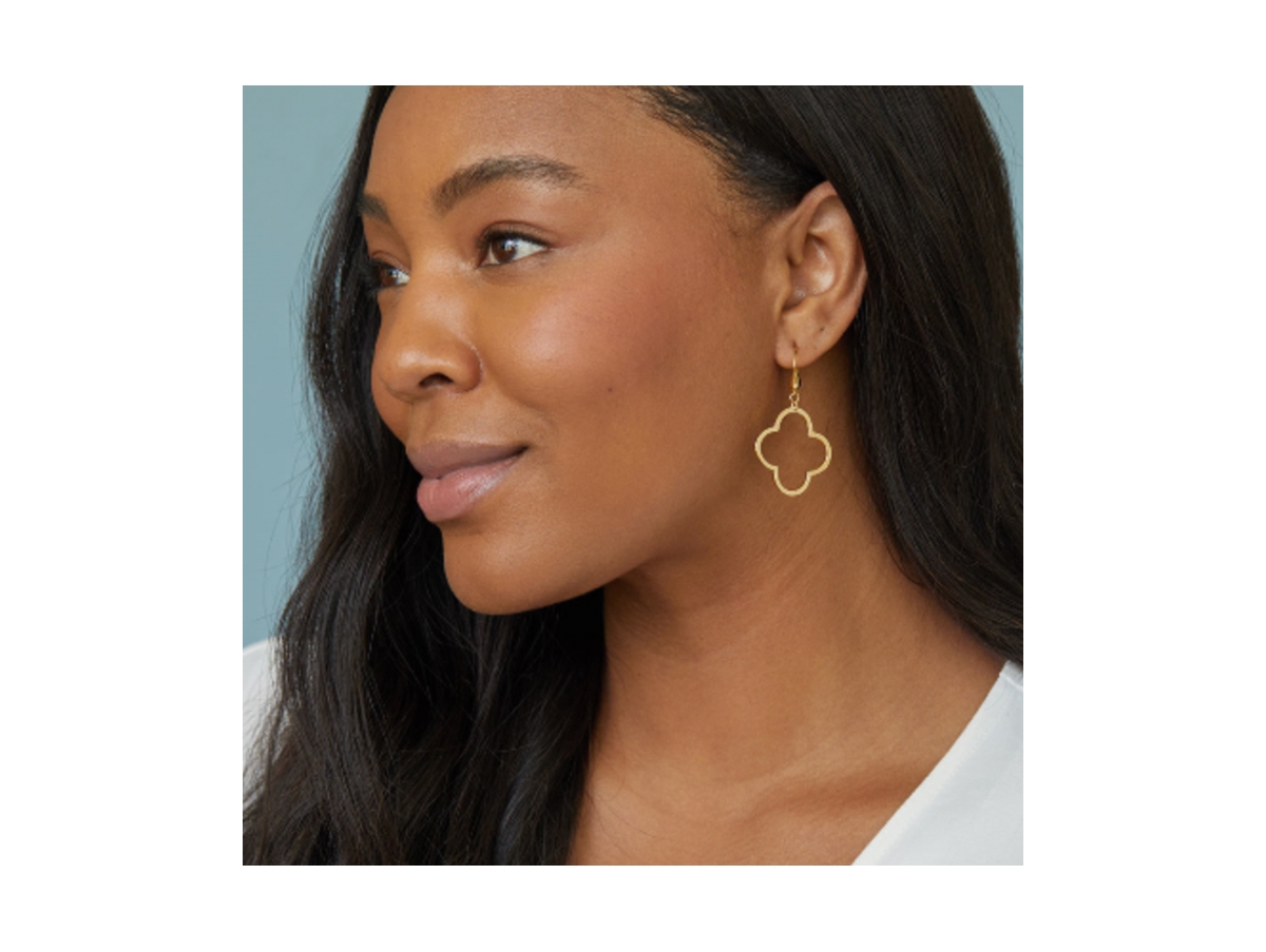 Rivka friedman polished clover hook earrings store