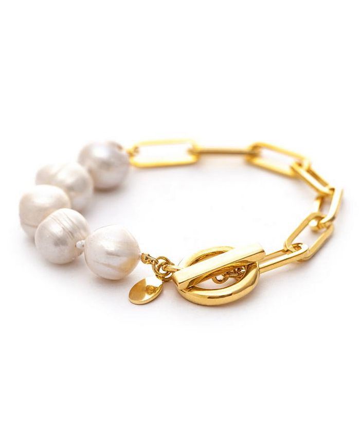 Rivka Friedman Natural Pearl Bead and Chain Toggle Bracelet Macy s