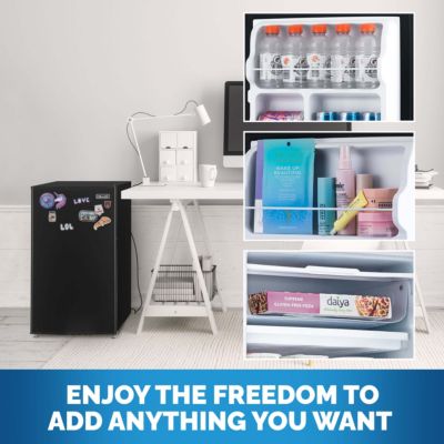 3.3 Cu. Ft. Compact Mini Refrigerator with Freezer, Can Dispenser