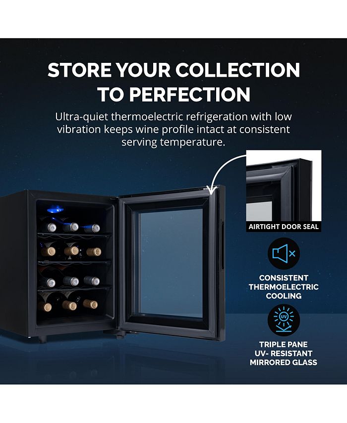 Newair ShadowT Series Wine Cooler Refrigerator, 12 Bottle Countertop