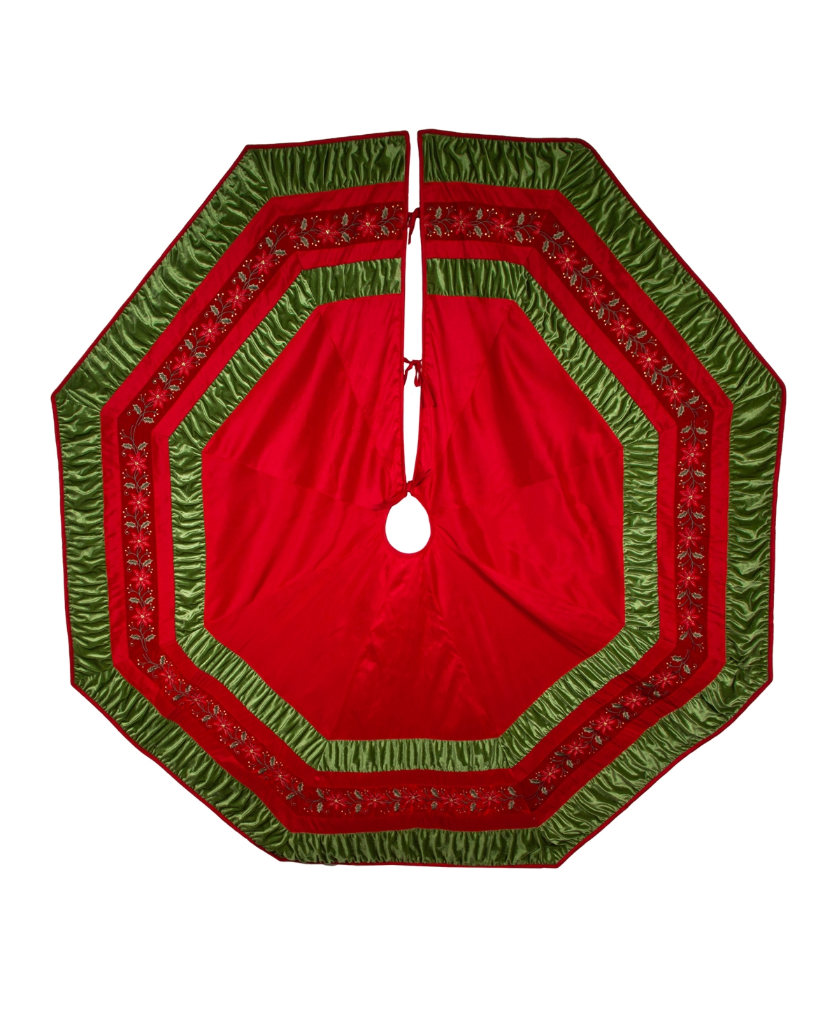Kurt Adler 72" Gathered Border Tree Skirt In Multi-color