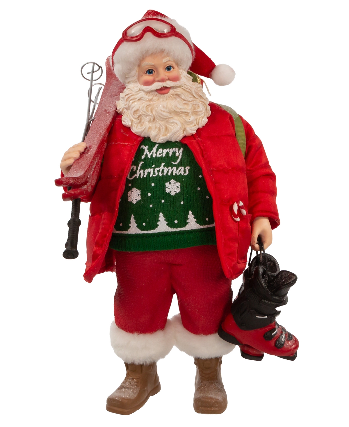 Kurt Adler Fabriche Santa with Skis