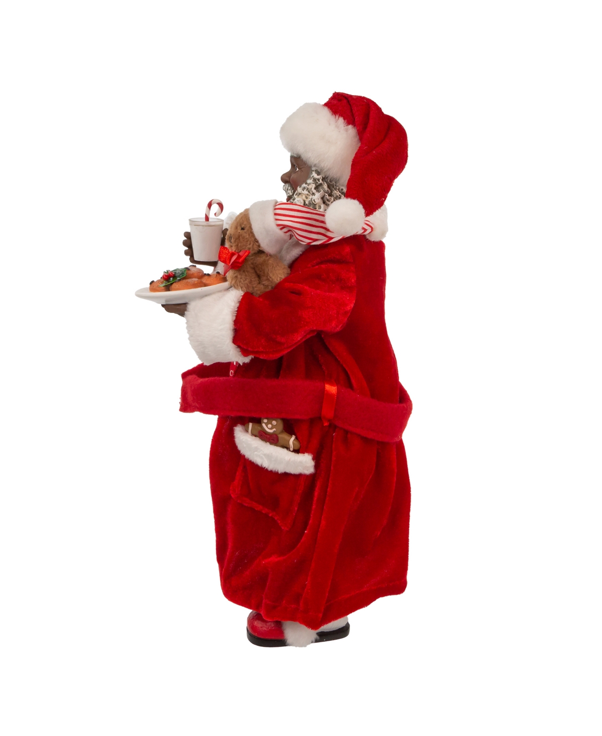 Shop Kurt Adler 10.5" Fabriche Santa In Pajamas And Robe In Multicolored