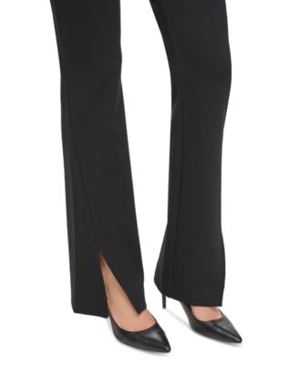 Women's Mid Rise Split-Cuff Flare Leg Pants